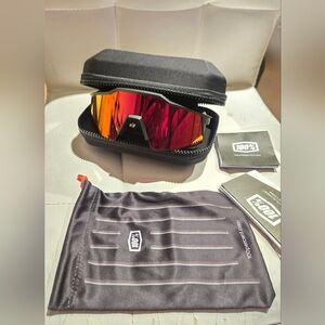 100% Speedcraft Black and Red Sports Sunglasses New In Case